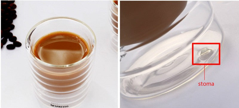 Xícara de Espresso Copo Térmico de Vidro para Chá Leite Bebidas Caneca de Vidro Sopro Artesanal com Parede Dupla Canecas para Whey Protein e Nespresso