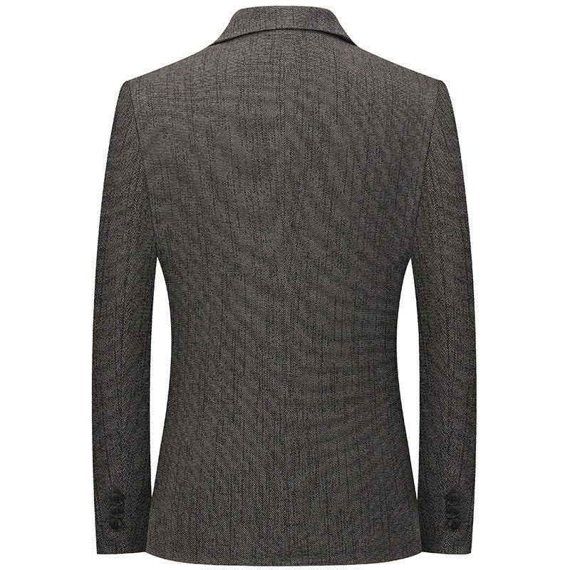 New autumn men business casual suits for middle-aged professionals Slim-fit single suit for men Father's style jacket and shirt