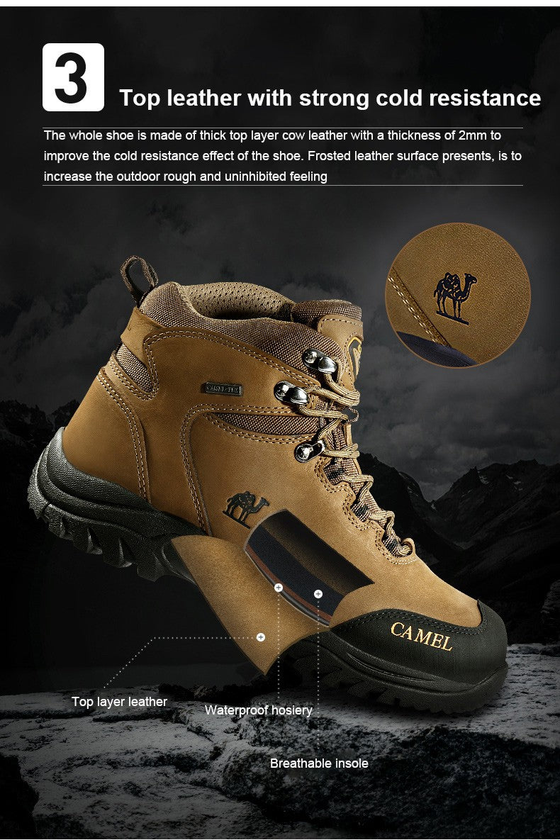 GOLDEN CAMEL Waterproof Hiking Shoes Men and Women Outdoor Anti-Slip Climbing Trekking Shoes for Men 2023 Leather Hiking Boots