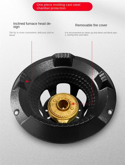 Household Fierce gas Stove Commercial Hotel Restaurant Gas Cooker High Pressure Liquefied Gas Cooktop with Flameout Protection
