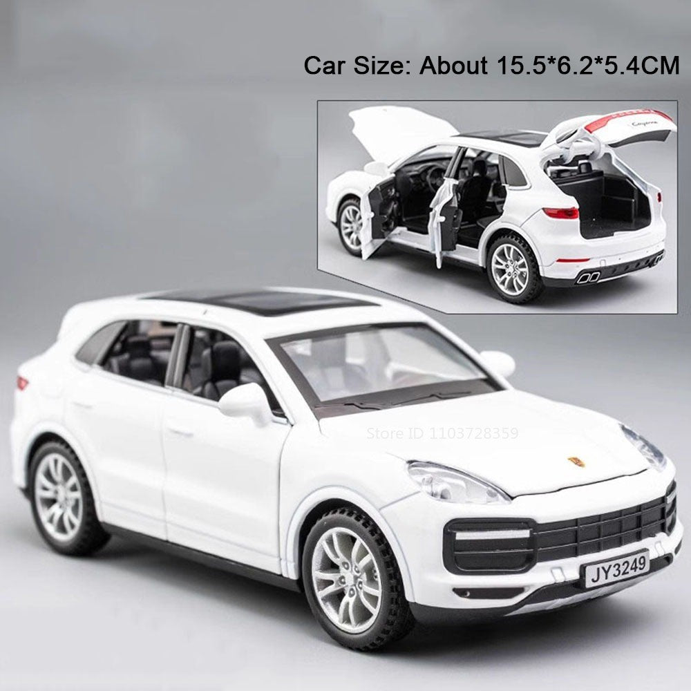 1:32 Cayenne Panamera Carros em Miniatura Liga Fundida Som Luz Portas Abertas Veículos de Fricção para Crianças Presentes