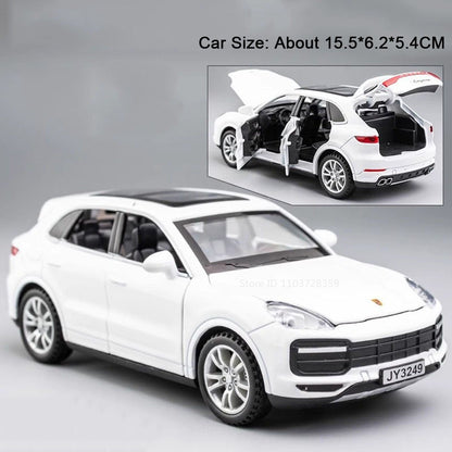 1:32 Cayenne Panamera Carros em Miniatura Liga Fundida Som Luz Portas Abertas Veículos de Fricção para Crianças Presentes