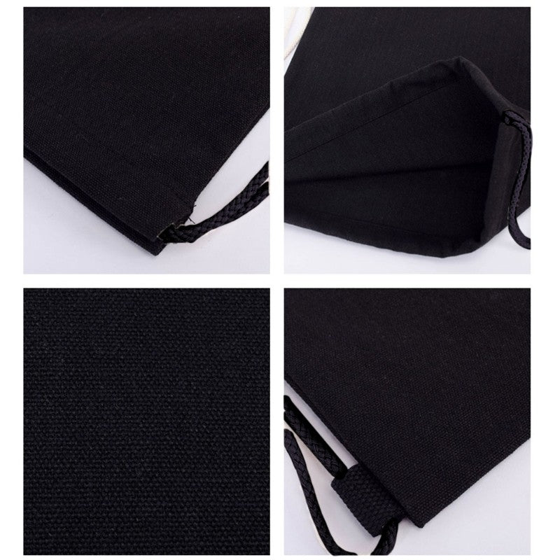 Saco de Cordão Simples Mochila Esportiva para Homens e Mulheres Sacola de Cordão Mochila de Lona de Algodão Respirável