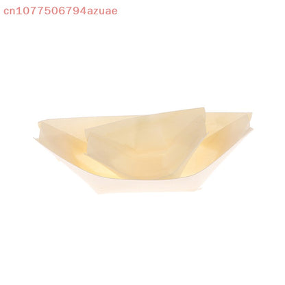 50Pcs Wood Boats Plates Sushi Salad Dessert Bowl Wood Serving Bowl Disposable Sushi Serving Trays Sushi Boat Plates