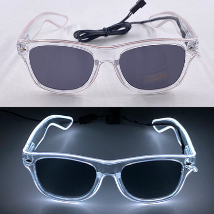 1PC Light Up LED Glasses Glow Sunglasses EL Wire Neon Glasses Glow in The Dark Party Supplies Neon Party Favors for Adults