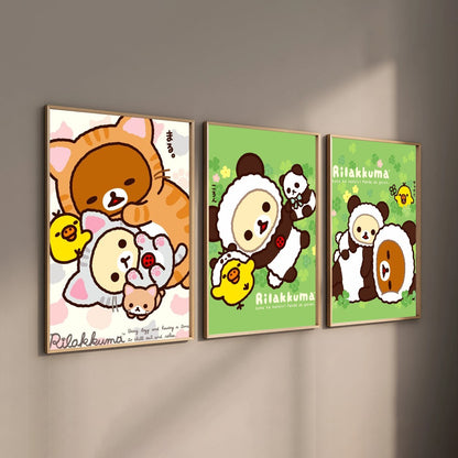Cute Cartoon Anime R-Rilakkuma Poster High Quality Wall Art for Home Office Bedroom Living Room Hallway Bar Perfect Gift Idea