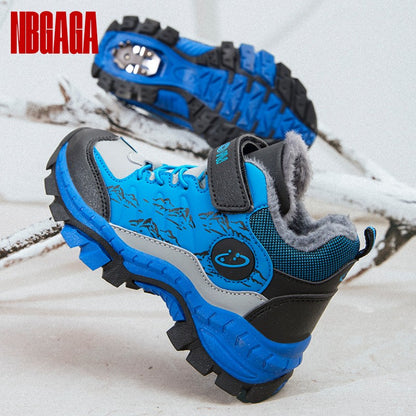 Winter Children's Casual Snow Ankle Boots Non-slip Outdoor Mountain Climbing Shoes Fashion Kids Waterproof Warm Sneakers