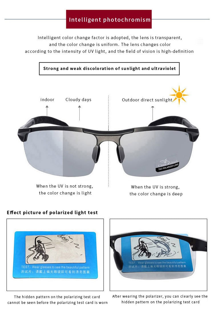 Óculos de sol Cook Shark, novos, de alumínio e magnésio, masculinos, HD polarizados, para dirigir, lentes coloridas, moda.