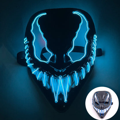 Wireless LED Purge Mask Halloween Horror Party Carnival Cosplay Costume Props Halloween Purge Masks 10 Colors LED Mask Men Women