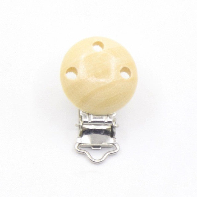 5Pcs/Sets Baby Pacifier Clips BPA Free Cute Modelling Beech Pacifier Clip Baby DIY Cartoon Animal Wooden Log Nipple Chain Holder