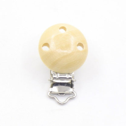 5Pcs/Sets Baby Pacifier Clips BPA Free Cute Modelling Beech Pacifier Clip Baby DIY Cartoon Animal Wooden Log Nipple Chain Holder
