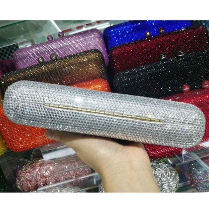 Wine Cheaper Crystal Rhinestones Women Evening Clutch Bag Bridal Wedding Clutches Party Dinner Prom Chain Shoulder Handbag Purse
