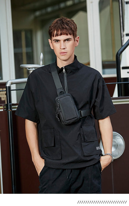 New Men Shoulder Bag Fashion Oxford Sports Shoulder Chest Bag Mini Crossbody Messenger Bags Handbags Casual Travel Phone Bags