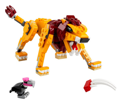 LEGO Blocos de Montar 31112 Série Criativa Versátil Leão Selvagem Brinquedo Quebra-Cabeça Montado Infantil Presente