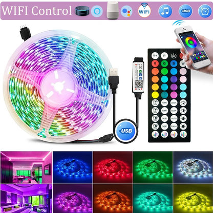 WIFI APP Control USB LED Strip Lights 5m 10m 20m Led Room Light Luces Led Tape for Alexa Home Room Bedroom Decor TV Backlight