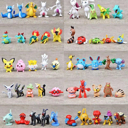 144 Peças/Lote Mini Boneco Pokémon Pikachu Brinquedos Modelo Infantil 2-3cm Estatueta Kawaii Bonecos PVC 6*24pçs Brinquedos Atacado