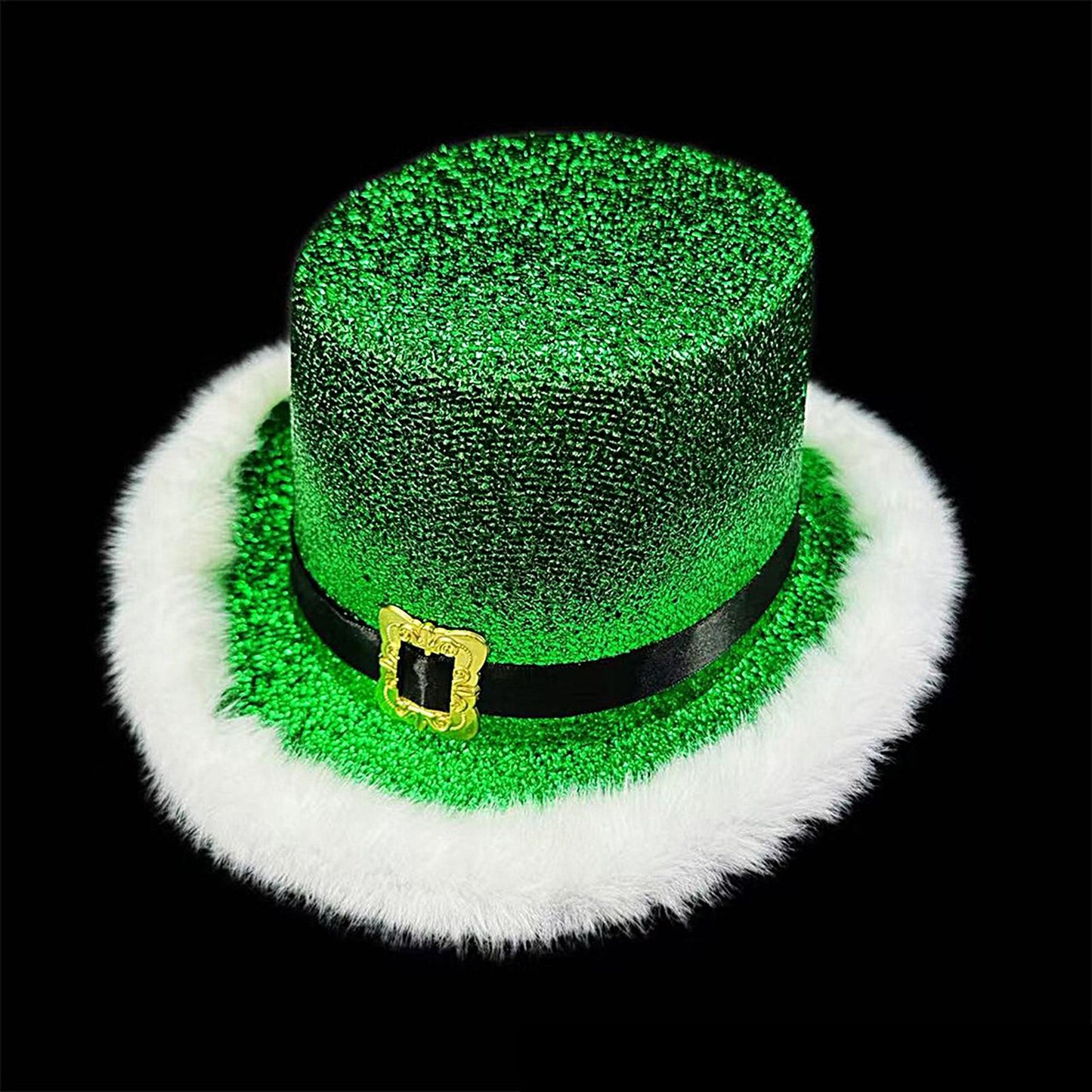 Comfortable Festive Cosplay Caps New Year Christmas Top Hat Red Green Top Hat With White Brim For Men Women Performance Cosplay