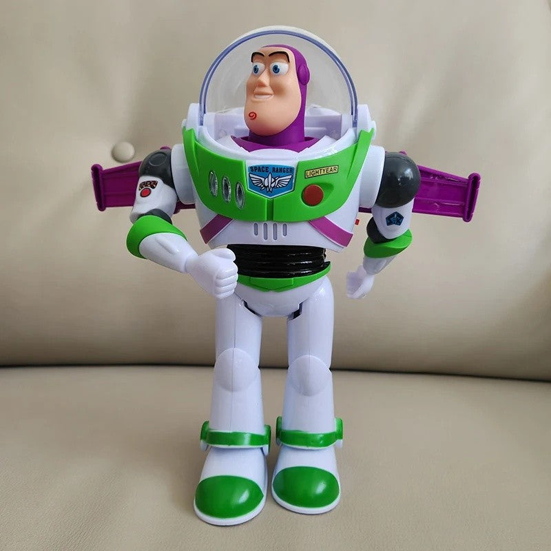 Brinquedo infantil Disney Toy Story Buzz Lightyear modelo robô elétrico que anda boneca de ação de presente de aniversário para crianças