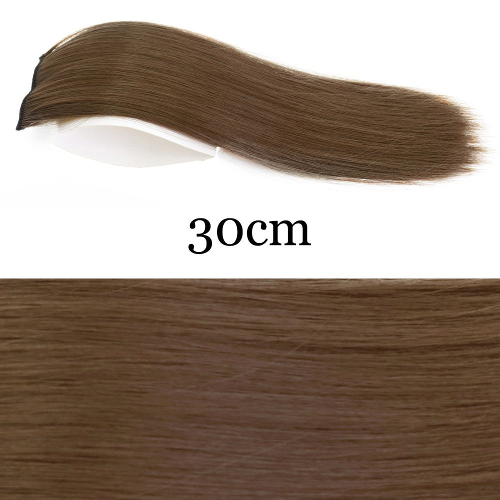 MERISI HAIR Apliques de Cabelo Sintético Liso Invisível com 2 Presilhas, Aumento de Volume, Extensões de Cabelo, Cobertura Lateral Superior