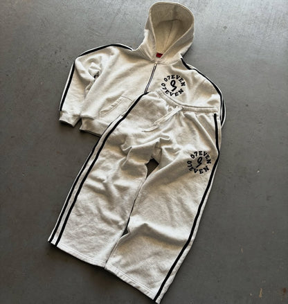 New embroidered retro pattern zipper hoodie Y2K men clothing Harajuku women clothing casual sweatpants couple suit tracksuit