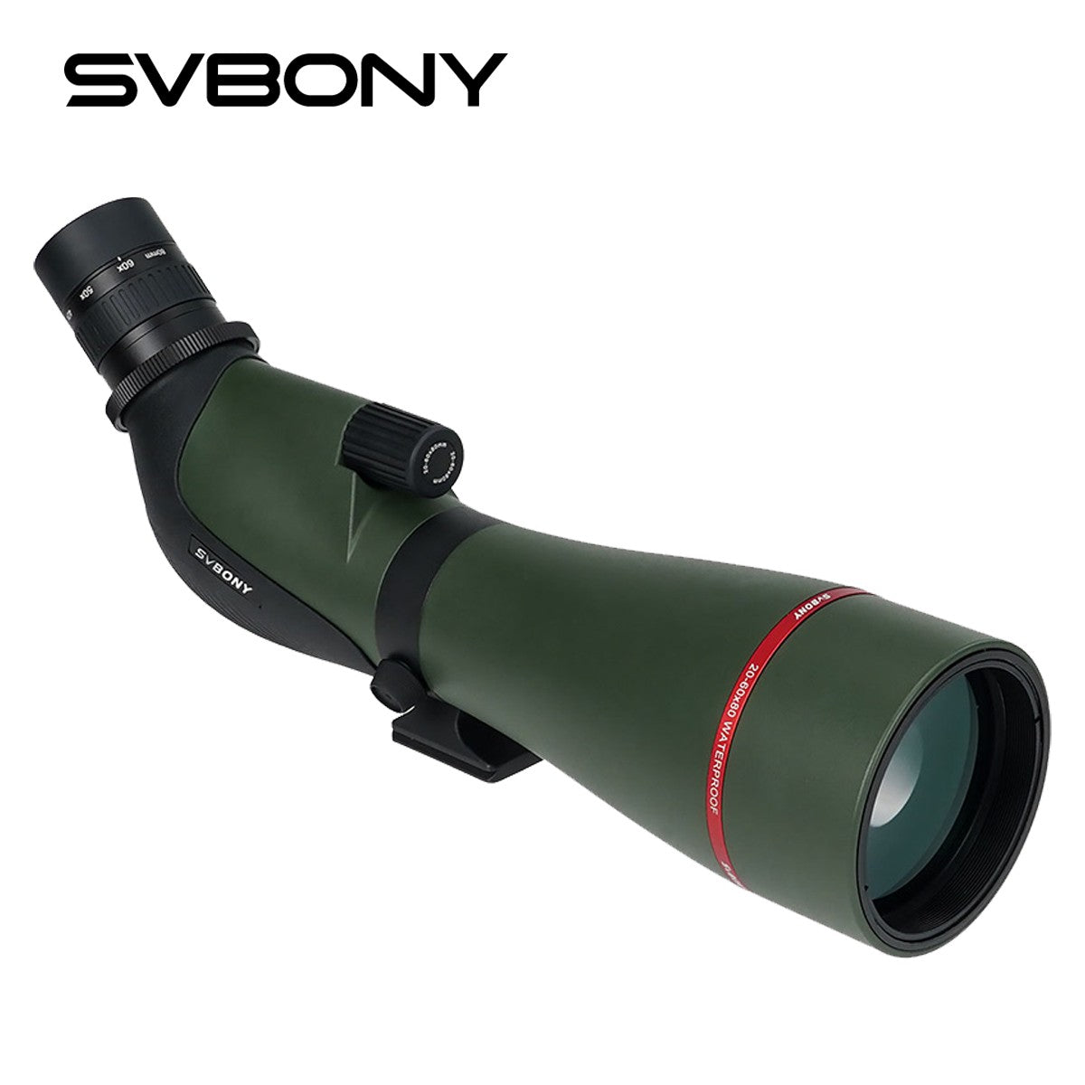Telescópio terrestre Svbony SA412 20-60X80 com câmera Wi-Fi para fotografia e observação de pássaros