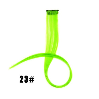 Mega Hair Tic Tac Sintético 55 cm Longo Colorido Liso Peças de Cabelo Sintéticas para Uso Diário Festas