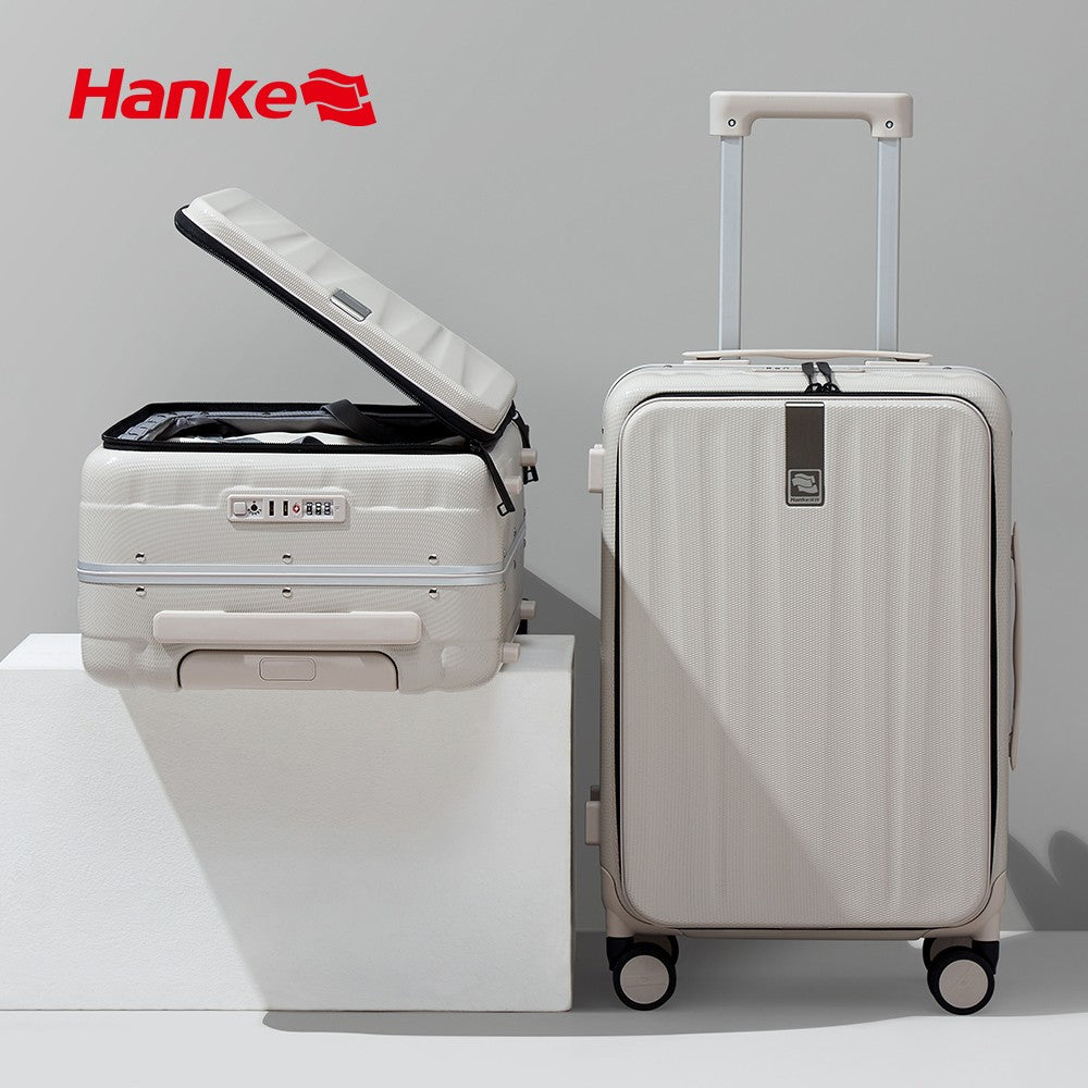 Mala de Bordo Hanke Innovative Design 20" Mala de Viagem 24" com Moldura Estreita de Alumínio Estética Hardside PC e Rodas Giratórias H9860