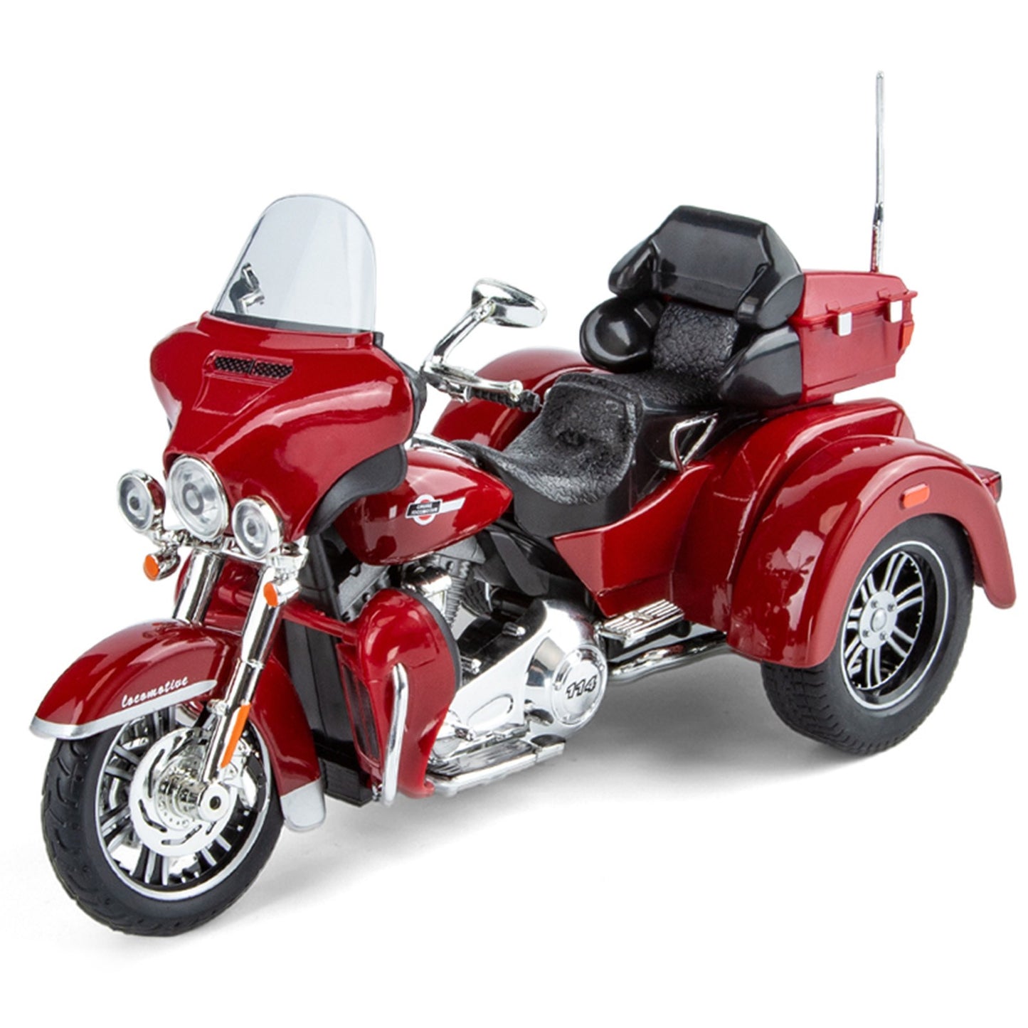 1:9 Harley D-vTRI GLIDE ULTRA Triciclo de Luxo em Liga Fundida Modelo de Motocicleta com Som e Luz Coleção Decoração Presente Caixa