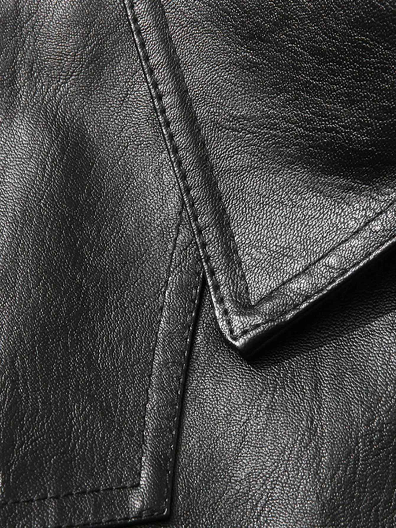 Men's Large Leather Jacket Fashion Collar PU Leather Motorcycle Slimming Cycling Coat New Men Waterproof Leather Jacket