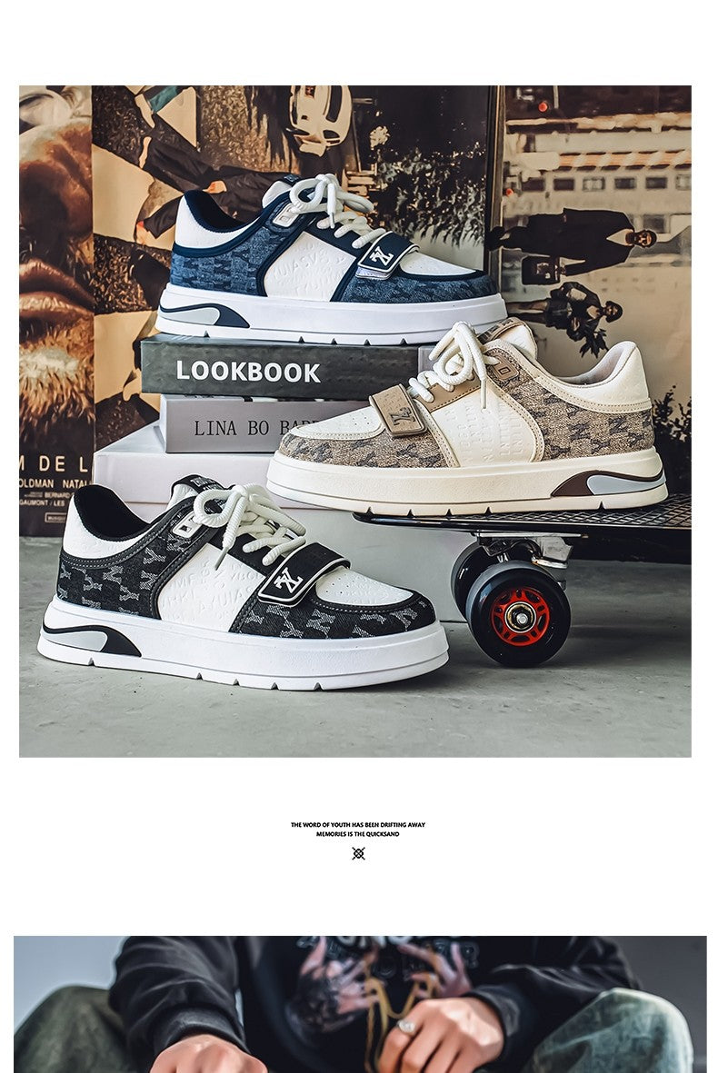 Tênis Masculino Azul da Moda 2025 Calçados Streetwear Hip Hop Tênis Casual Primavera Skate Tênis de Grife de Luxo Masculino