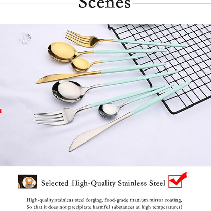 6Pcs/Set Teaspoon Stainless Steel Flatware Colorful Cake Fruit Spoons Dessert Small Coffee Spoon Snack Kitchen Dinnerware Tools