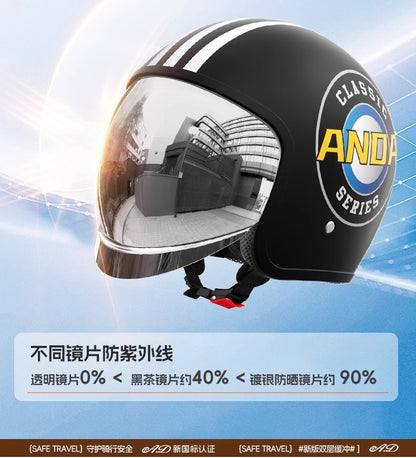 Capacete de motocicleta elétrica AD para homens e mulheres Certificação GB geral Capacete de carro a bateria Capacete meio-aberto de inverno quente