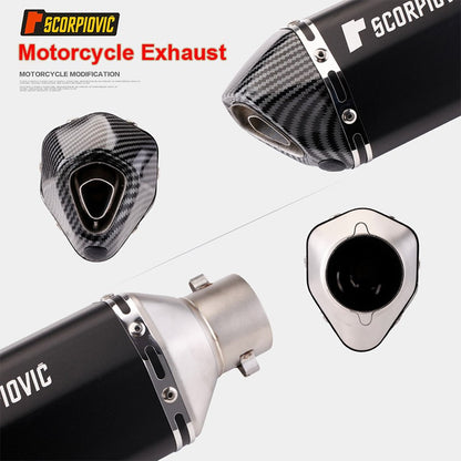 Universal Motorcycle 51mm Exhaust Pipe Carbon Fiber Muffler Exhaust Pipe db Killer Length300mm/ 370mm/ 470mm Multicolour Exhaust