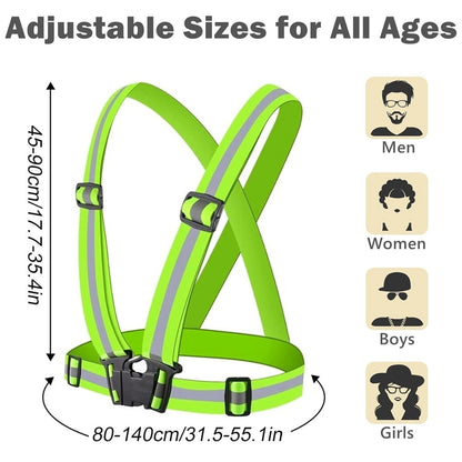 1Pcs Night Running Vest High Visibility Reflective, Breathable Adjustable Safety Vest for Jogging Cycling Walking Hiking