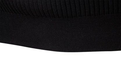 AIOPESON Button Placket Polo Shirt Men Ribbed Stripe Long Sleeve Contemporary Fit Minimalist Autumn Winter Premium Business Top