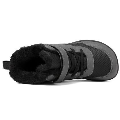 New Children's wide toe barefoot snow boots Little/Big/Kid Wide Toe Minimalist Sneakers Girls waterproof high-top cotton shoes