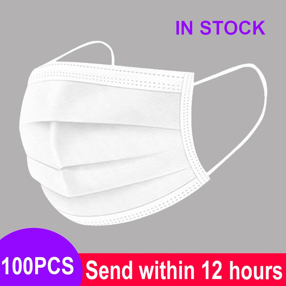 Pink Black Disposable Non-woven 3-layer Face Mask Breathable Mask With Elastic Earband Breathable Adult Mouth Mask
