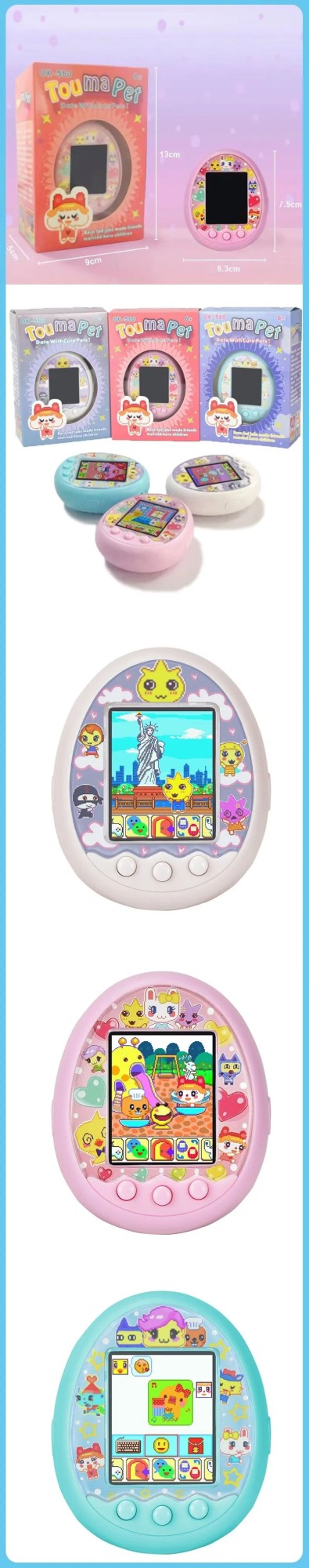 Tamagotchi Animal de Estimação Virtual Eletrônico Com Tela Colorida Jogo de Bolso Interativo Máquina de Jogo de Namoro de Animal de Estimação Virtual Brinquedos de Jogo para Crianças Meninas