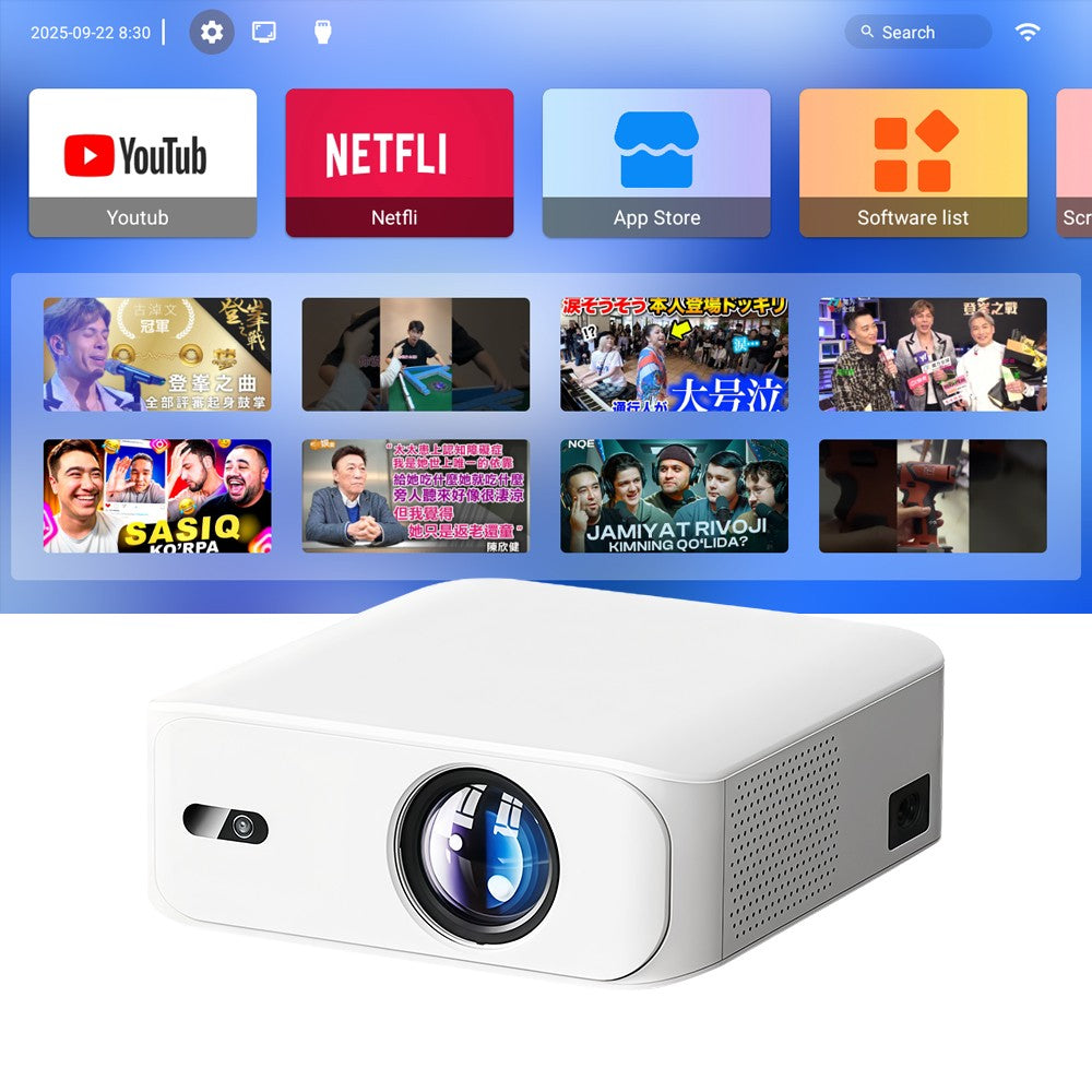 Projetor Android Touyinger L9W Ultra 4K Mini Projetores Full HD Cinema Vídeo Projetor LED Home Theater Beamer Tela Bluetooth