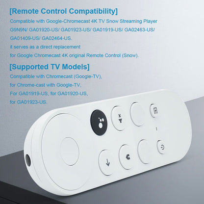 Controle Remoto G9N9N Substituição de Controle Remoto IR Controle Remoto Universal Bluetooth-Compatível por Voz para Google TV Chromecast 4K Snow
