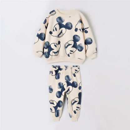New Fashion Baby Clothes Sets Mickey Mouse Printed Long Sleeved Sweatshirt + Pant Toddler Boy Girl Outfits