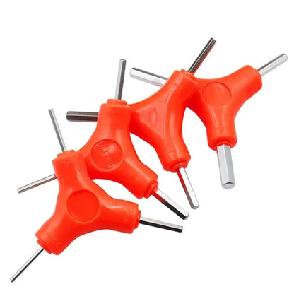 Conjunto de Chaves Hexagonais Trigeminais 3 em 1 2.5/3/4/5/6/8mm Chave Allen de Aço Carbono Ferramentas Manuais Ferramentas de Manutenção de Bicicletas