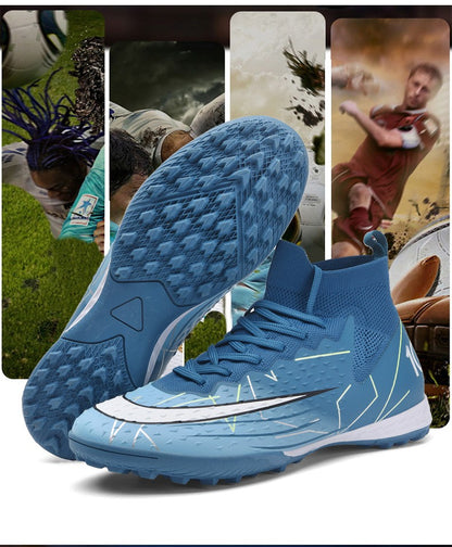 Hot Sale Mens Soccer Cleats High Ankle Football Shoes Long Spikes Outdoor Soccer Traing Boots For Men Women Soccer Shoes