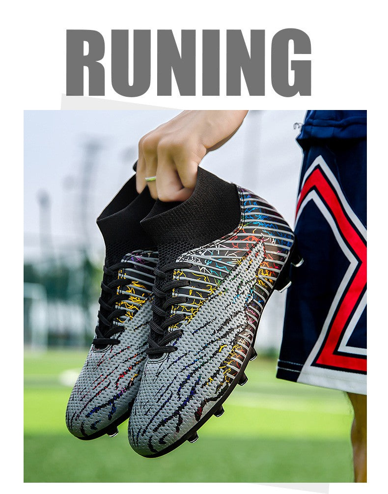 Men Light Soccer Shoes Size 35-45 Boys Soccer Shoes Football Boots High Ankle Kids Cleats Training Sport Sneakers Football Shoes