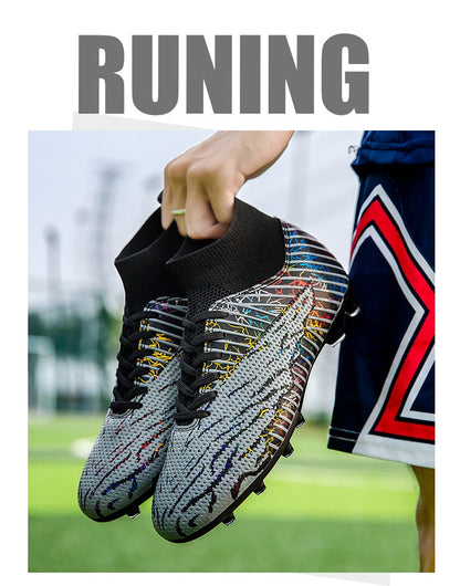 Men Light Soccer Shoes Size 35-45 Boys Soccer Shoes Football Boots High Ankle Kids Cleats Training Sport Sneakers Football Shoes