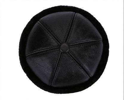 Brand New Style 2025 Retro Cowhide Bomber Hat Winter Keep Warm Caps Men Women Real Leather Cap Thick Velvet Dad Hat Leather Hat