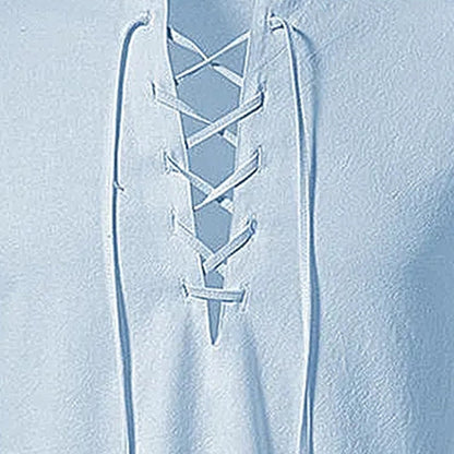 King Billion Men's Shirts Casual Men Cotton Linen Long Sleeve T-shirt Spring Autumn Vintage Shirt US Size Drawstring Neck