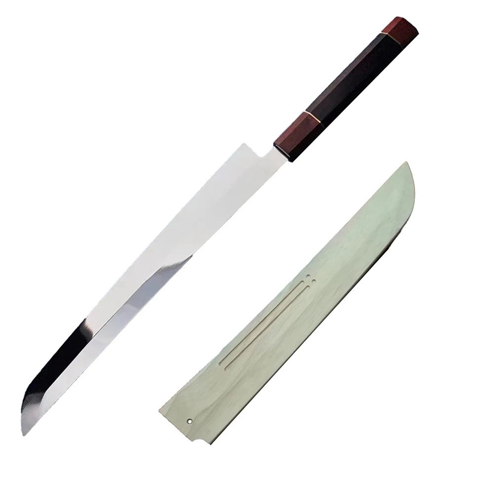 Faca de Sashimi Fio Único Sakimaru Cutelo de Chef Tynny para Fatiar Sushi Presunto Lâmina de Aço 10Cr15MoV Facas de Cozinha Feitas à Mão Messer