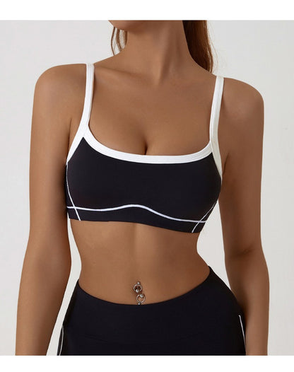 Yoga Sports Bra Color Clashing Shock Absorbing Brassiere Women Full Cup Breathable Gym Tube top Bra Yoga Workout Underwear