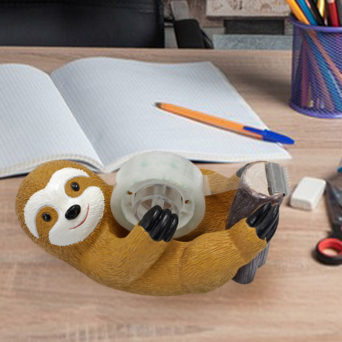 1pc sloth tape holder, creative animal home and office supplies, cute animal environment atmosphere ornaments, holiday gifts
